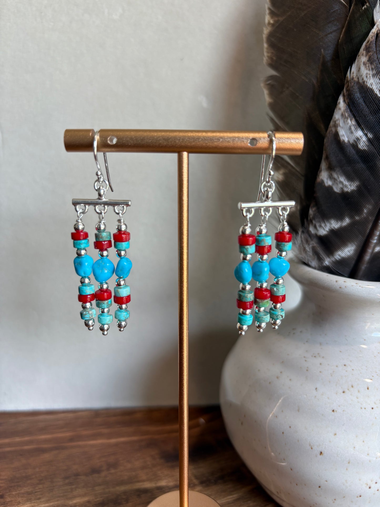 Earrings Gemstone Rain Drop Chandaliers