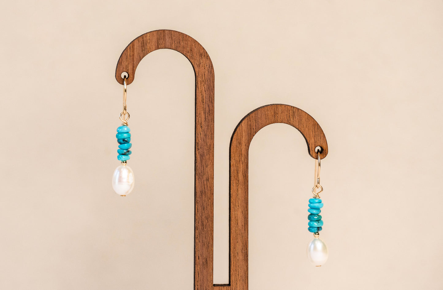 Earrings Kingman Turquoise Freshwater Peal