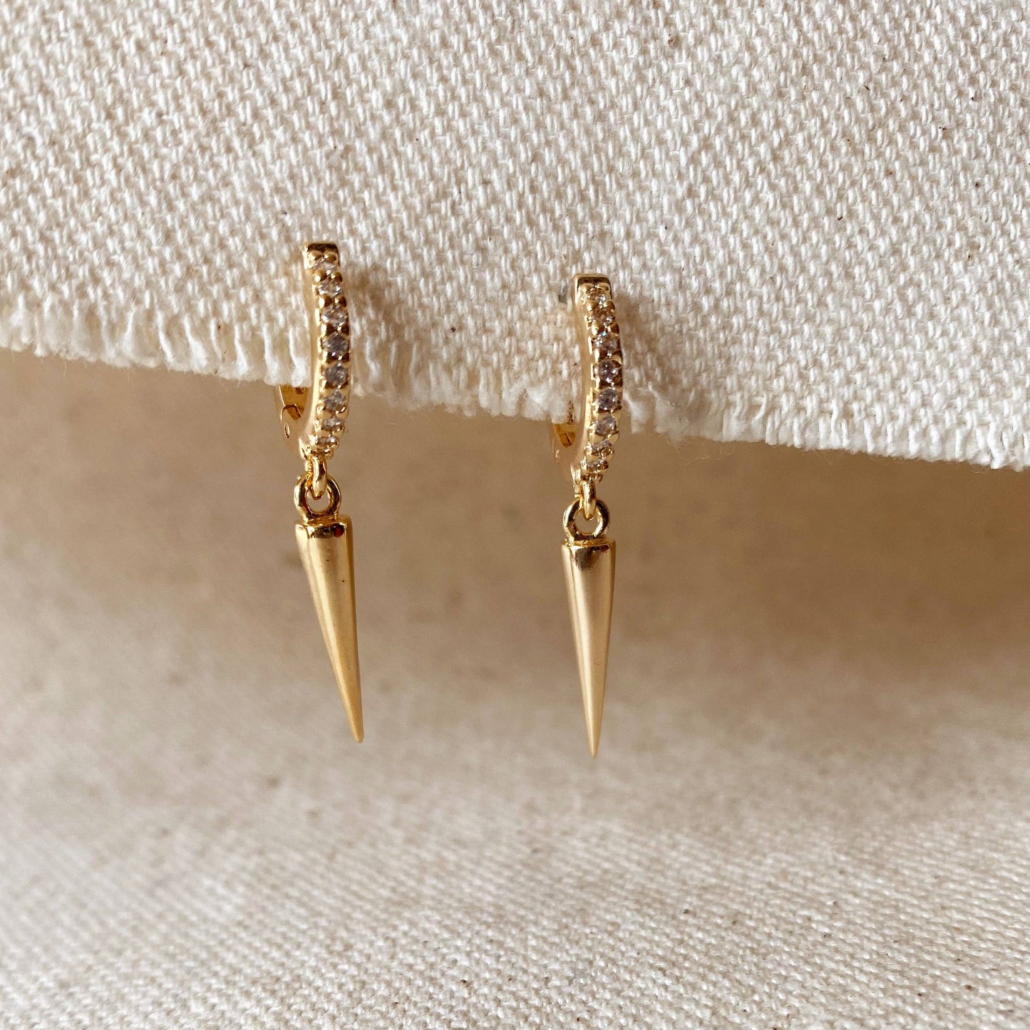 Hoop Earrings With Spike Drop