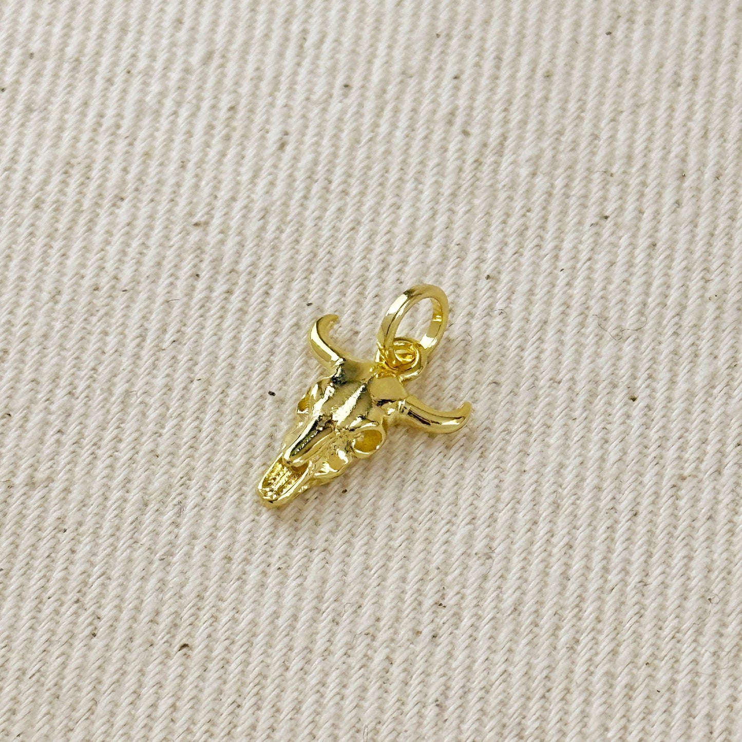 18k Gold Filled Western Skull Charm