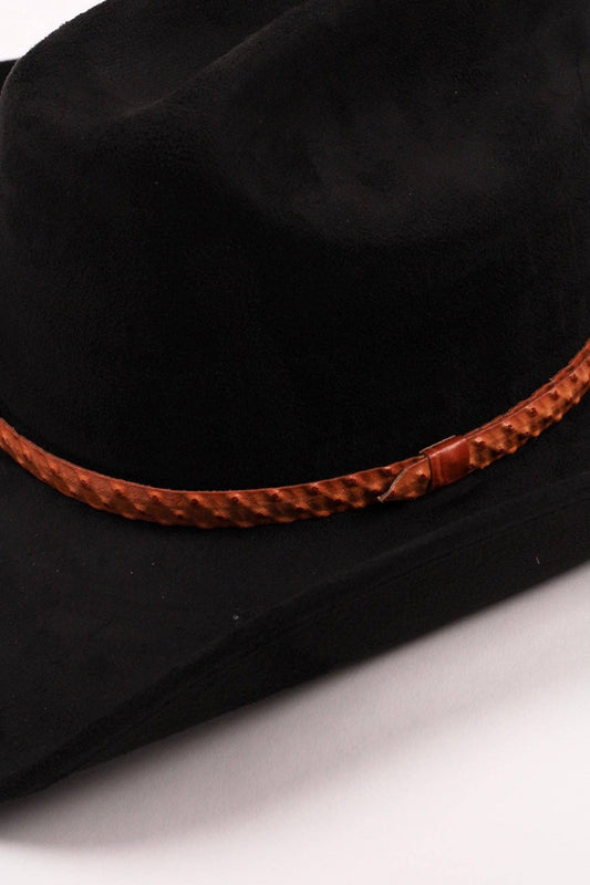 Leather Ostrich Hat Band  -Princeton Orange