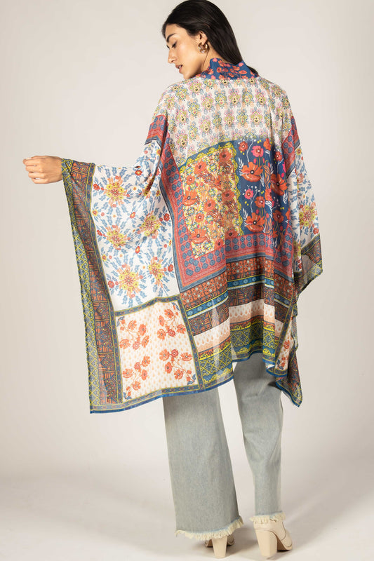 Hibiscus Floral Patchwork Kimono