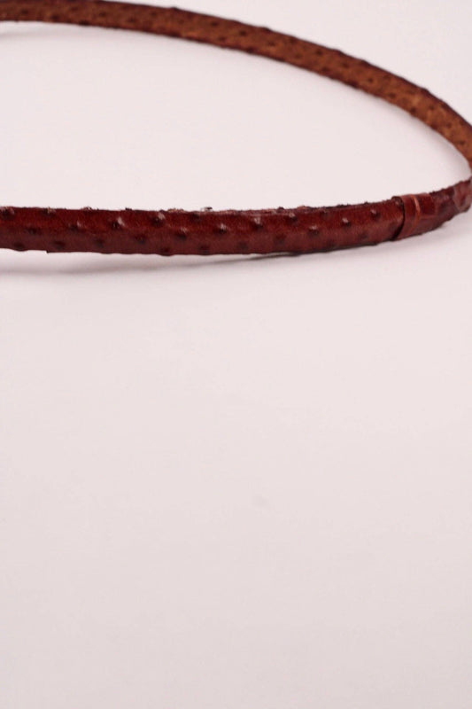Leather Ostrich Hat Band  - Falu Red