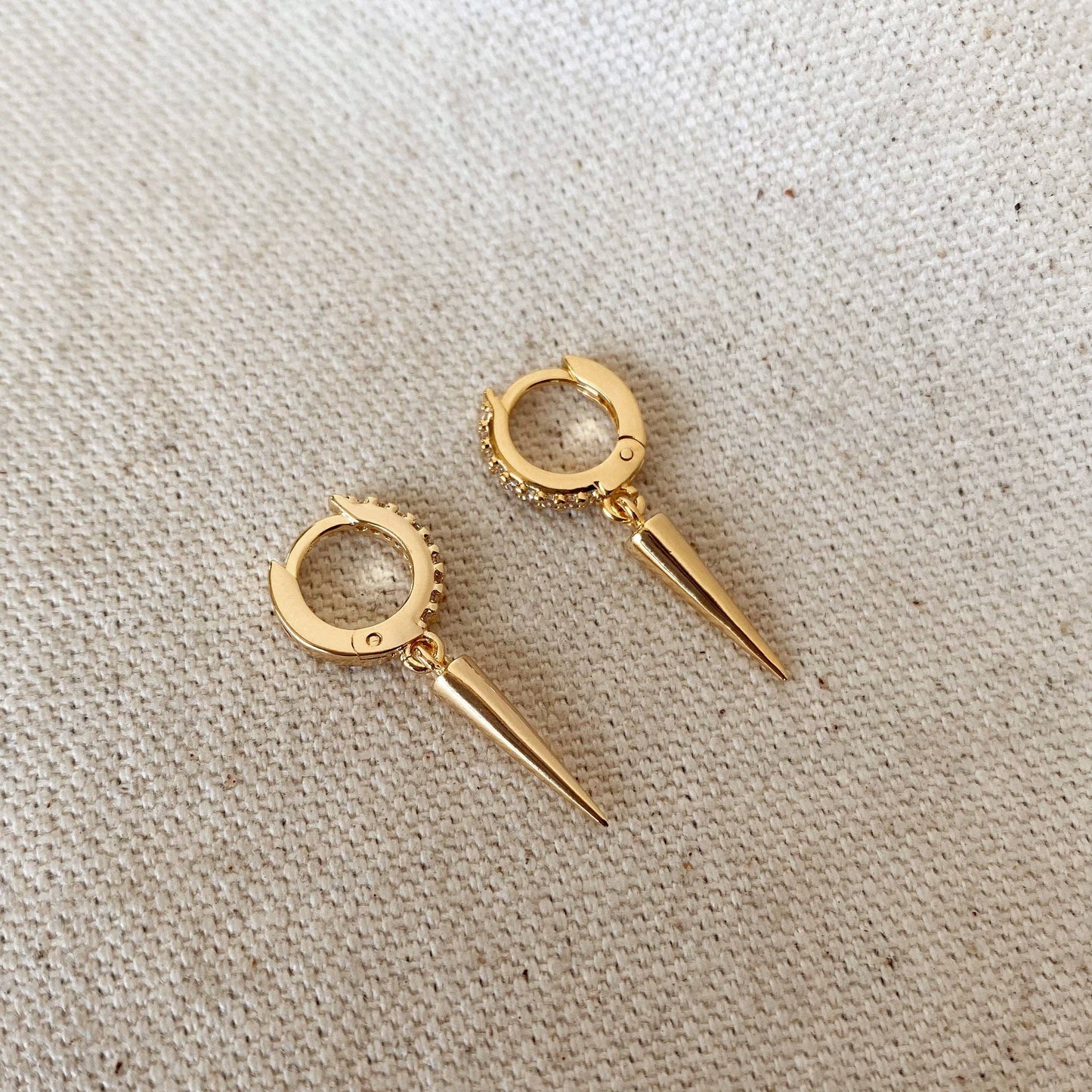 Hoop Earrings With Spike Drop