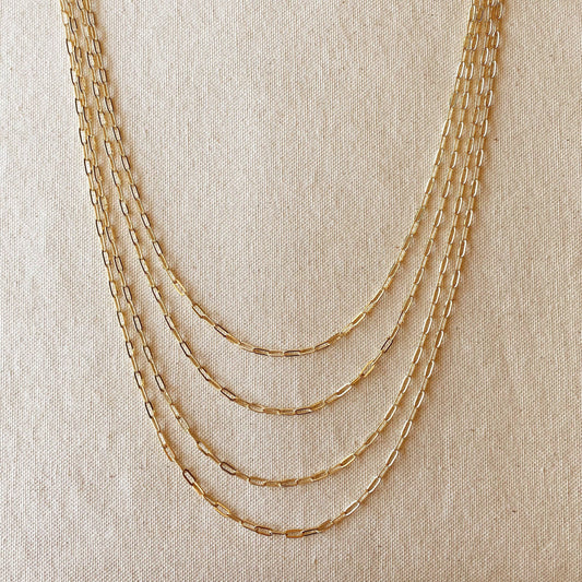 18k Gold Filled Short Link Paperclip Chain
