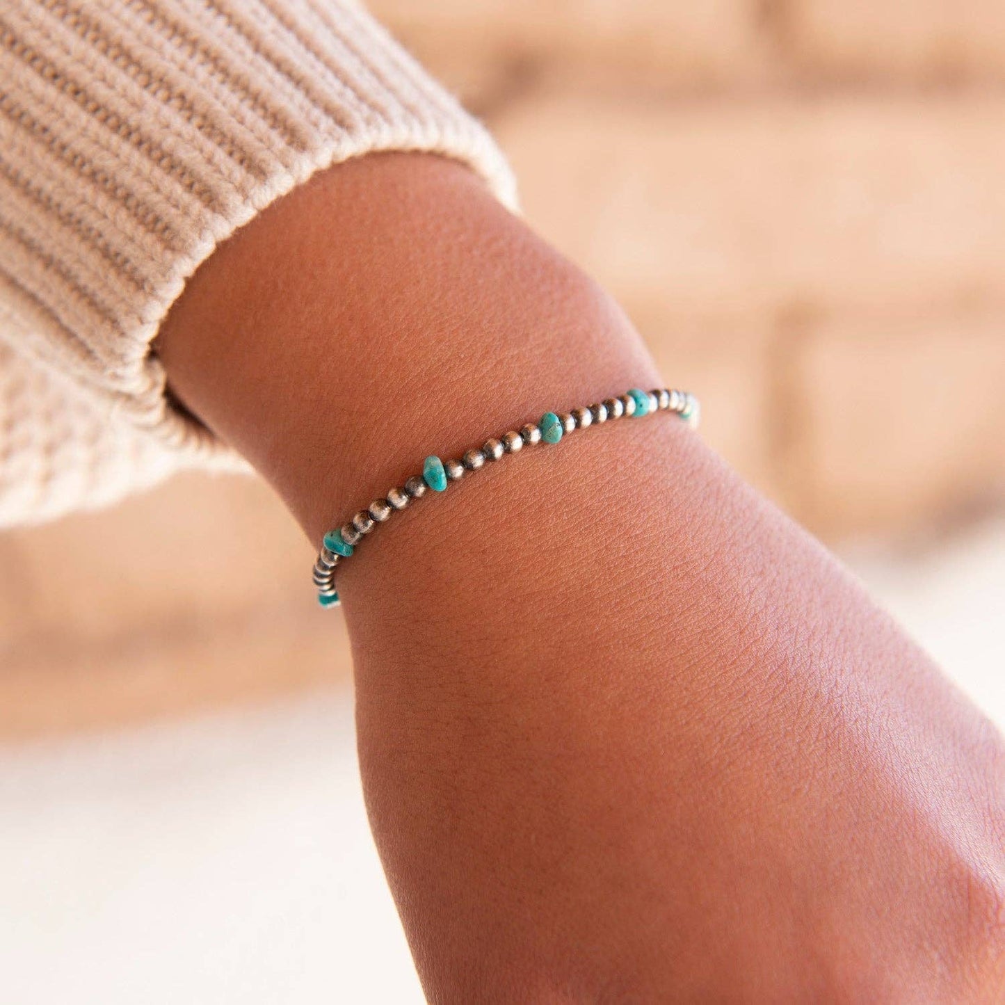 Desert Blossom: Turquoise Petite Pearls Bracelet (3mm)