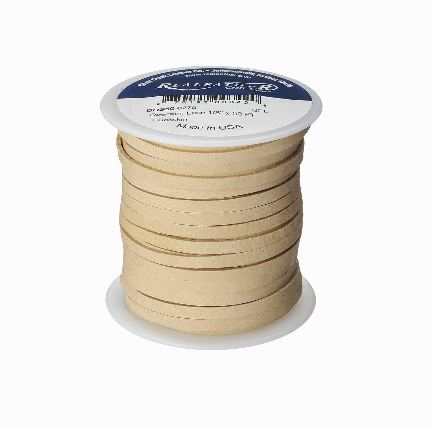 1/8" Deerskin Leather Lace, 50 ft -Leathercraft Craft Supply