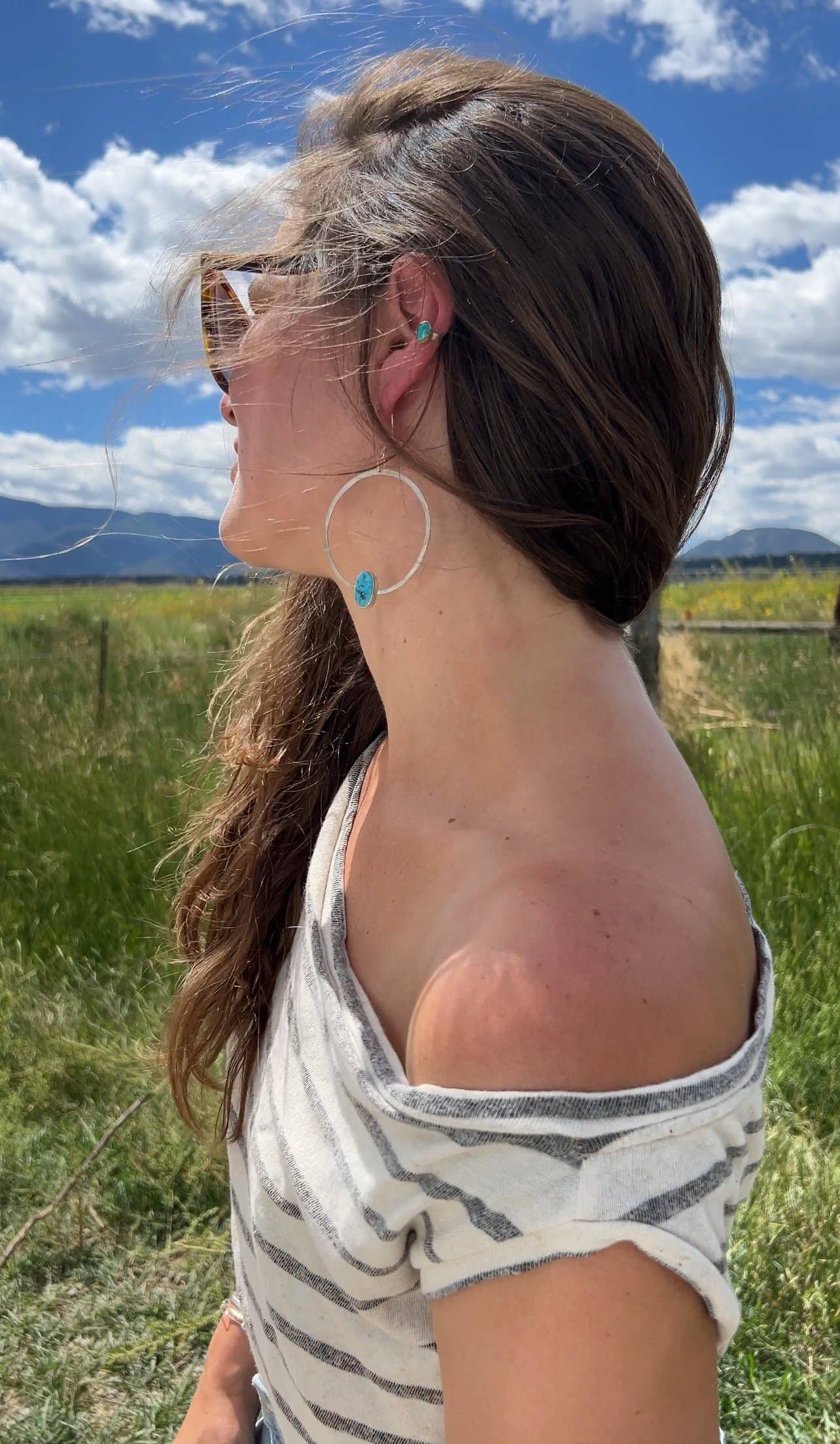 Turquoise Hoops