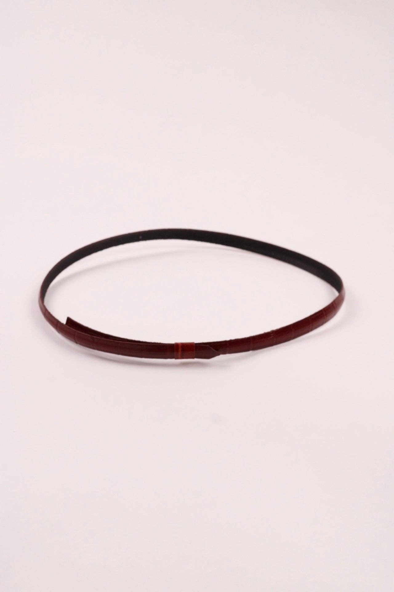 Leather Crocodile Hat Band / Falu Red