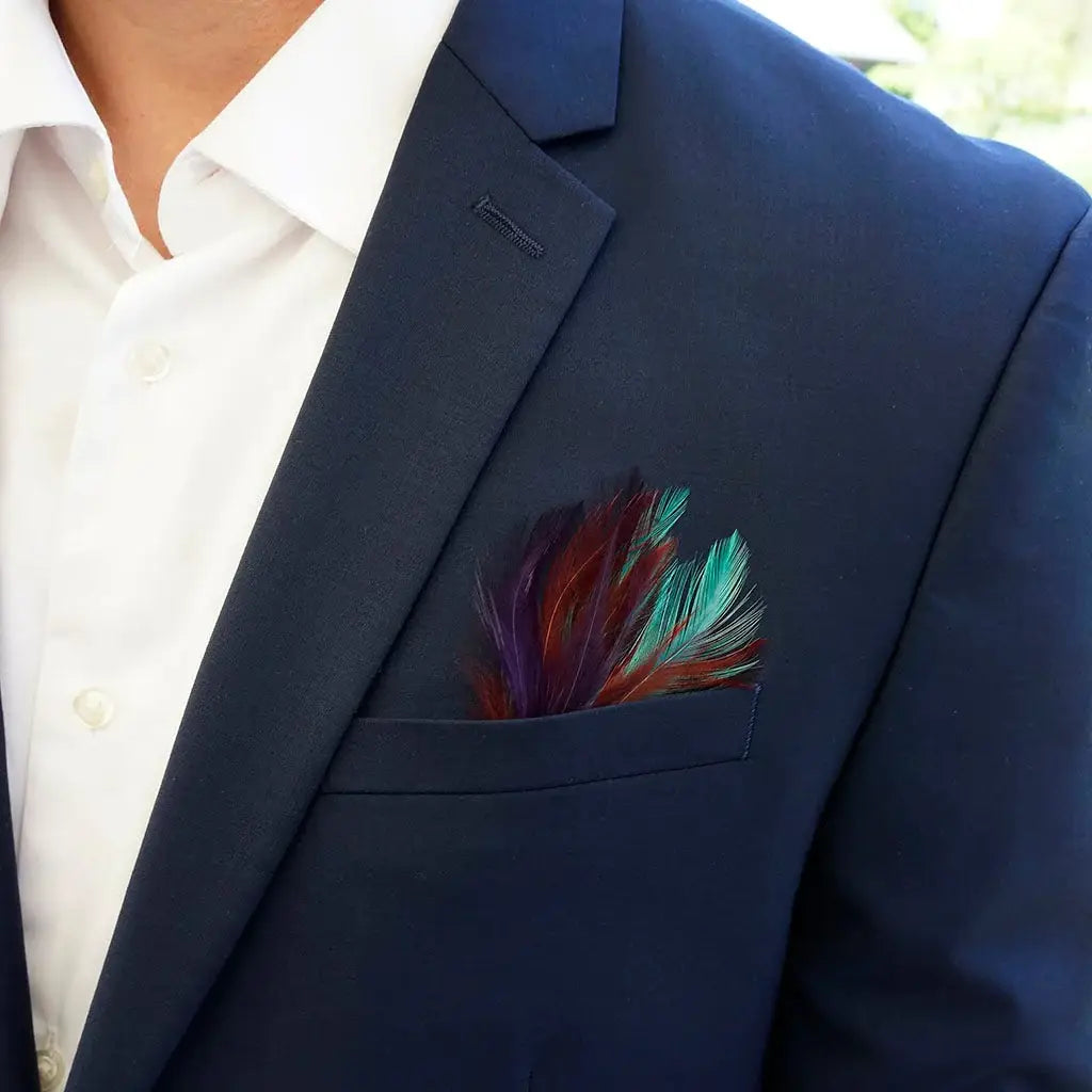 Pheasant Hackle Feather Hat Trims - Copper - Dark Aqua