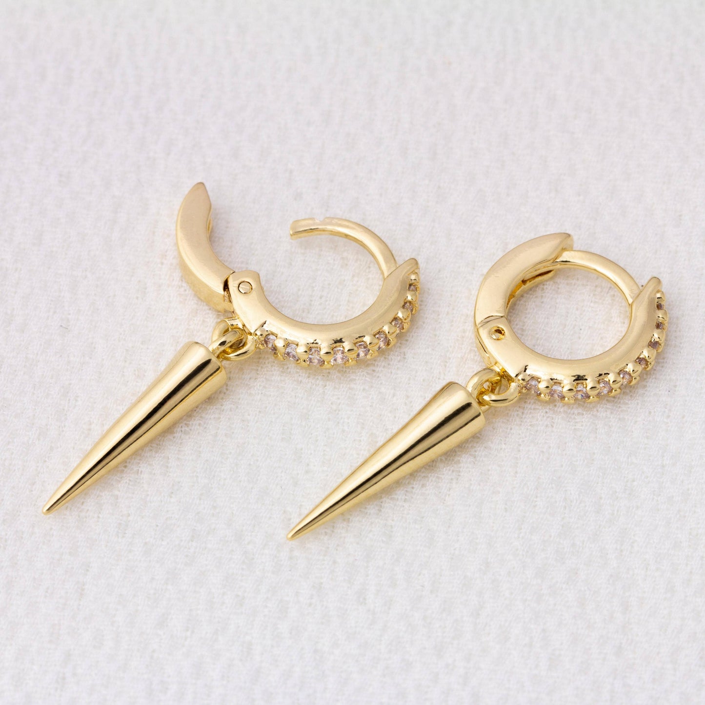 Hoop Earrings With Spike Drop