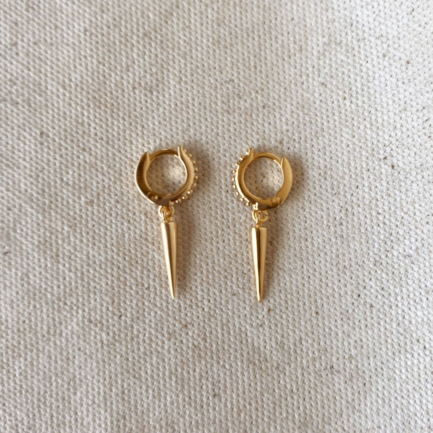 Hoop Earrings With Spike Drop