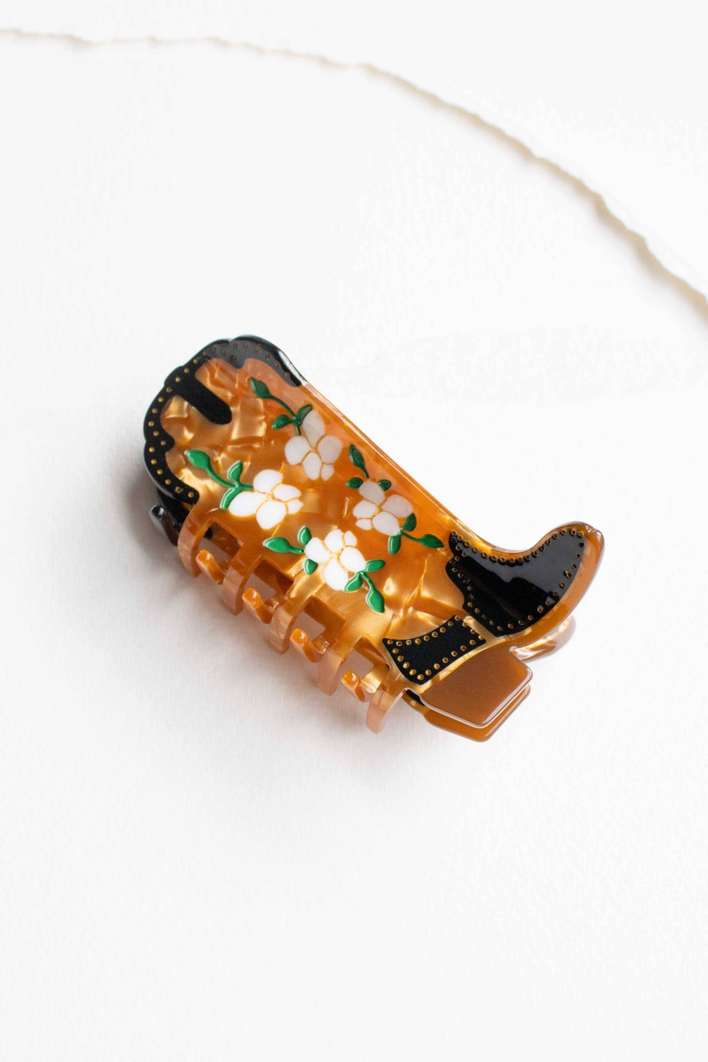 Magnolia Blossoms Western Boots Claw Clip