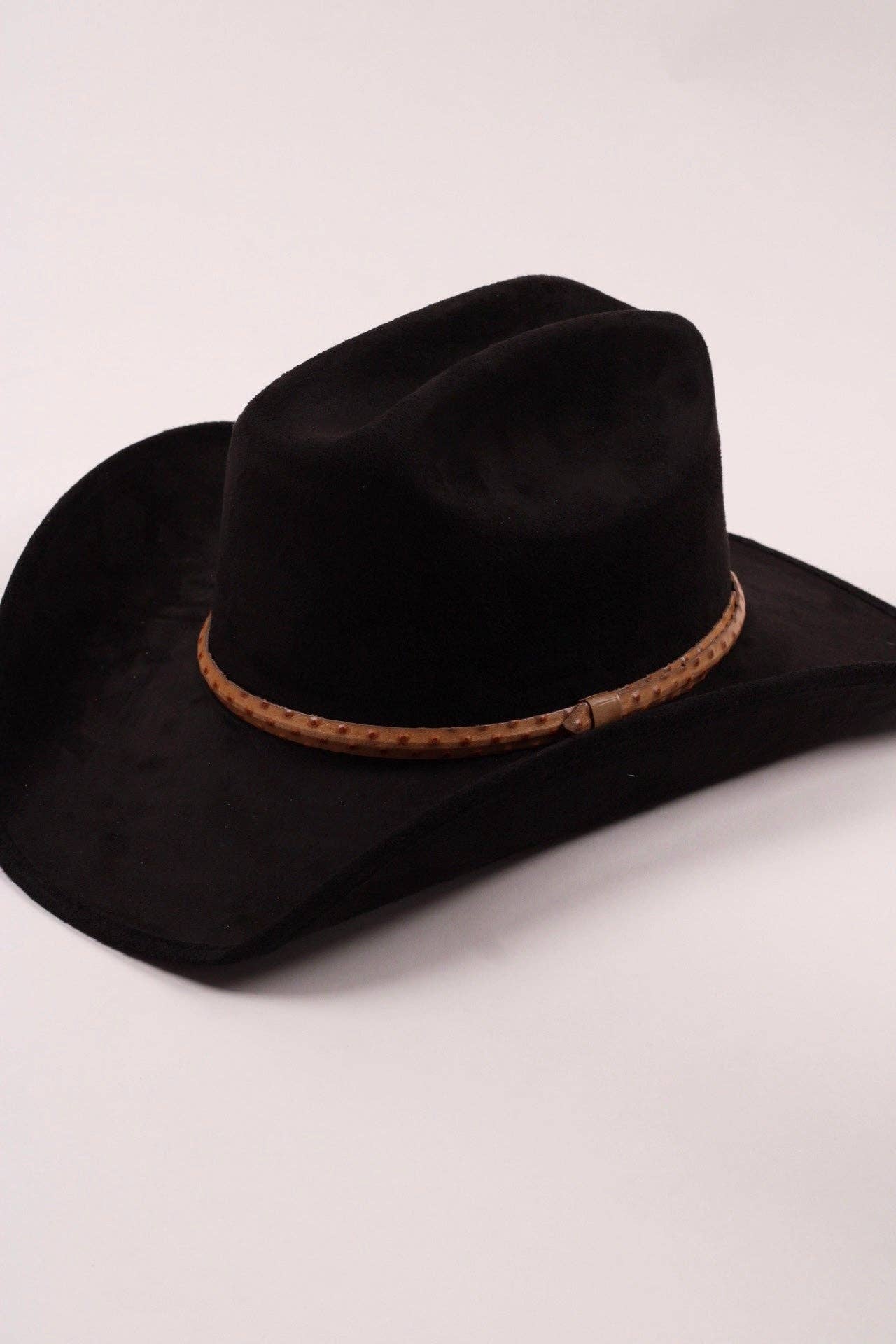 Leather Ostrich Hat Band -  Nude