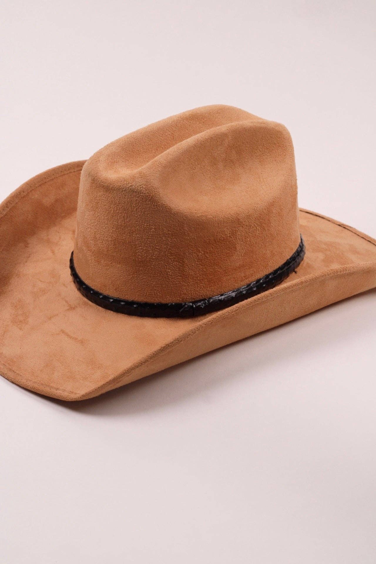 Leather Ostrich Hat Band- Black