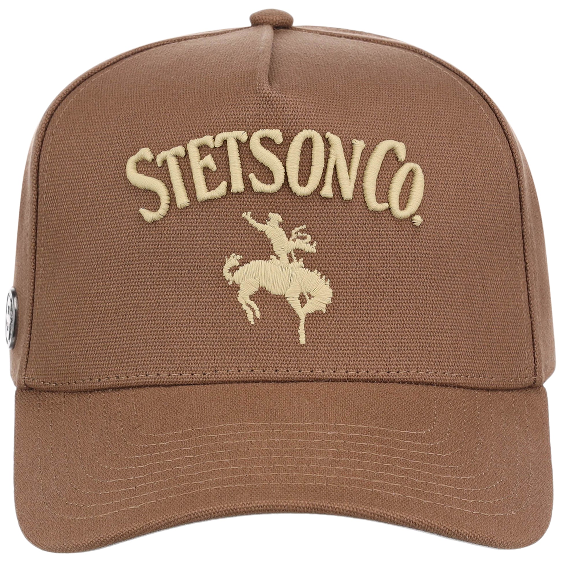 Brown cap with 'Stetson Co.' logo on a white background