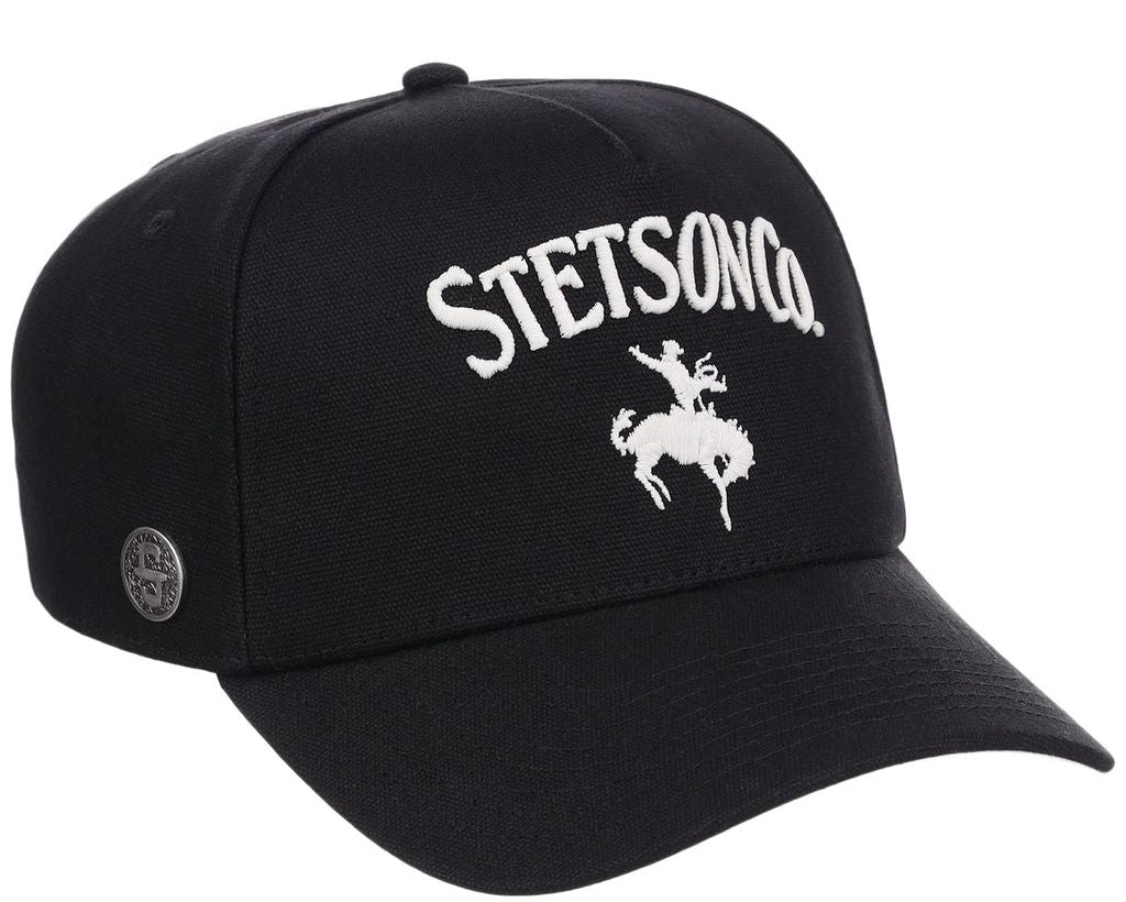 Black cap with white 'Stetson' logo on a white background