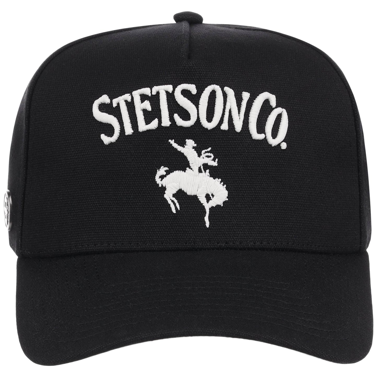Black cap with white 'Stetson Co.' logo on a white background